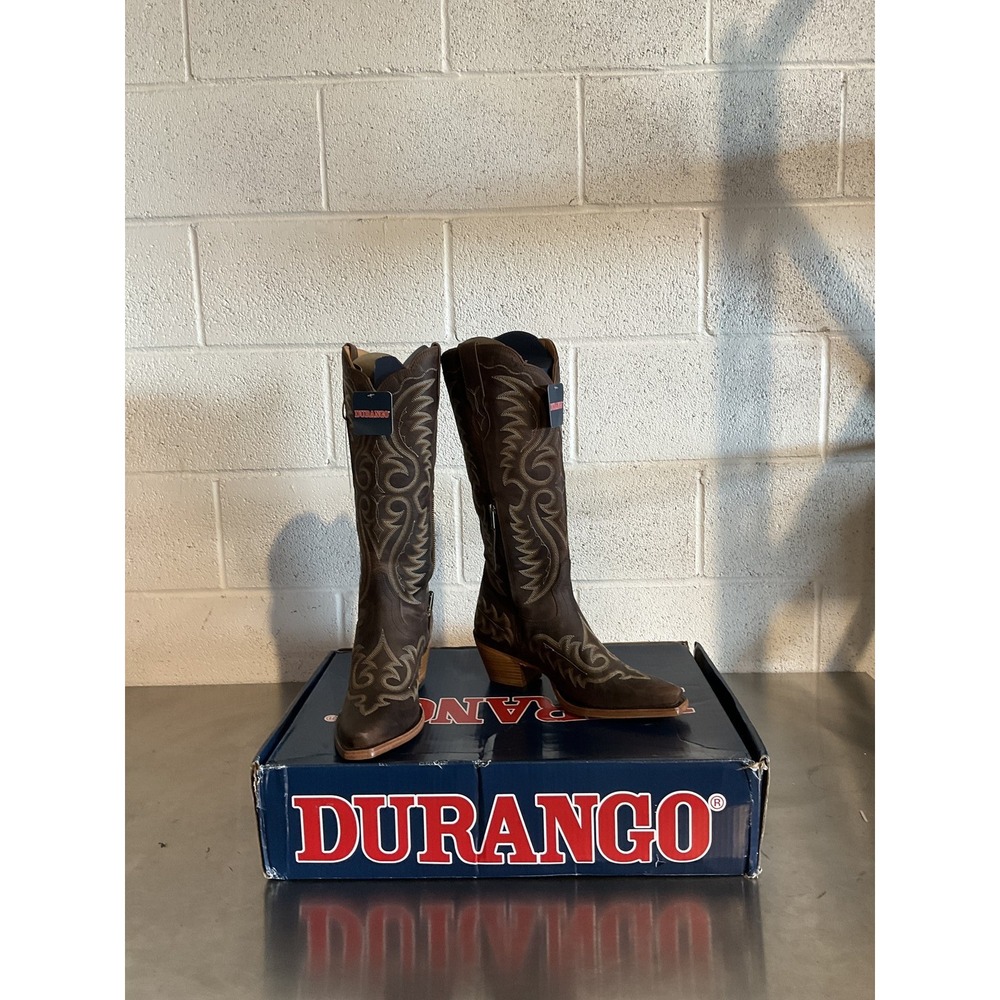 Durango Crush 16" Tall Western Boot Womens Size 10 Driftwood Brown Snip Toe